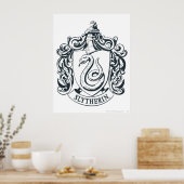 Harry Potter | Slytherin Wapen - Zwart en Wit Poster (Keuken)