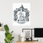 Harry Potter | Slytherin Wapen - Zwart en Wit Poster (Thuiskantoor)