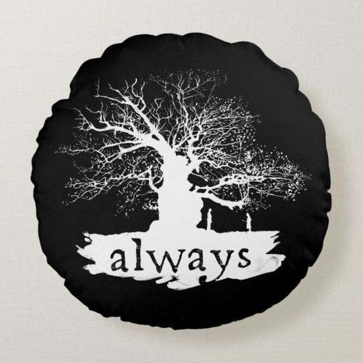 Harry Potter Spell | Altijd citeren Silhouette Rond Kussen (Voorkant)