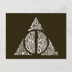Harry Potter Spell   DEATHLY HALLOWS Typography Gr Briefkaart