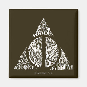 Harry Potter Spell DEATHLY HALLOWS Typography Gr Magneet