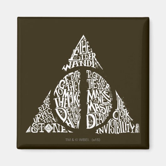 Harry Potter Spell | DEATHLY HALLOWS Typography Gr Magneet (Voorkant)