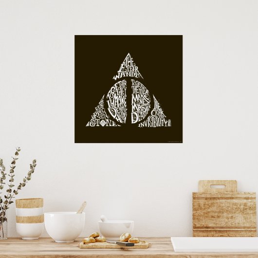 Harry Potter Spell | DEATHLY HALLOWS Typography Gr Poster (Keuken)