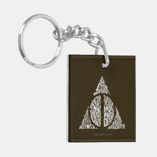 Harry Potter Spell | DEATHLY HALLOWS Typography Gr Sleutelhanger (Voorkant Links)
