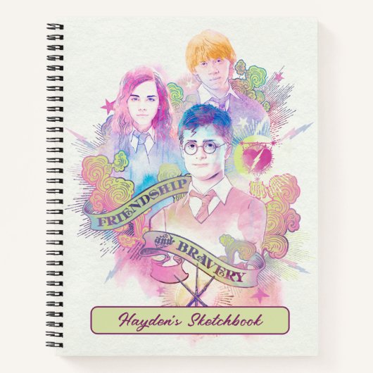 Harry Potter Spell | Harry, Hermelien, & Ron Sketc Notitieboek (Voorkant)