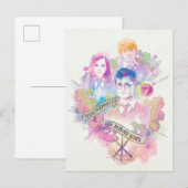 Harry Potter Spell | Harry, Hermione en Ron Waterc Briefkaart (Voorkant / Achterkant)