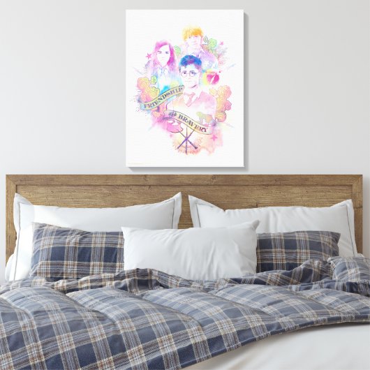 Harry Potter Spell | Harry, Hermione en Ron Waterc Canvas Afdruk (Insitu (Slaapkamer))