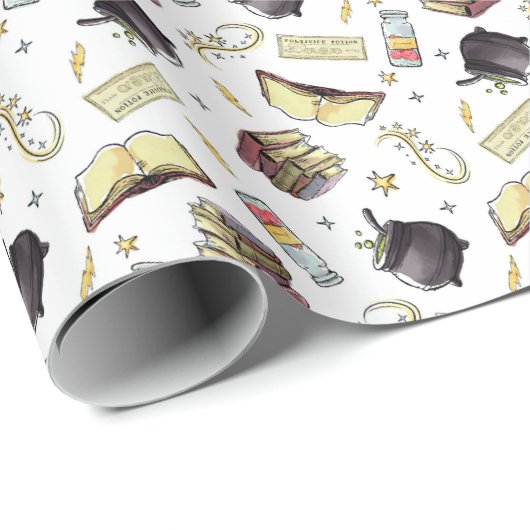 HARRY POTTER™ Spells & Books Pattern Cadeaupapier (Rol Hoek)