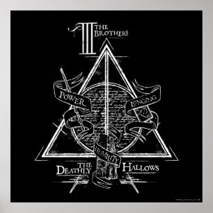 Harry Potter spreuk DEATHLY HALLOWS Grafisch Poster