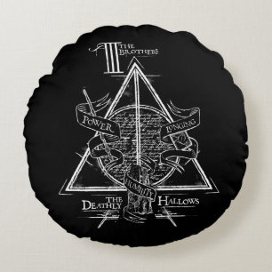 Harry Potter Spreuk DOODSYMBOLEN Grafisch Rond Kussen