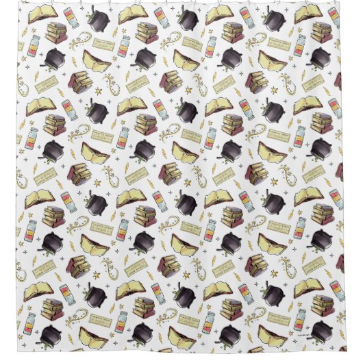 HARRY POTTER™ Spreuken & Boeken Patroon Douchegordijn (Voorkant)