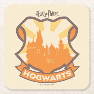 HARRY POTTER™   Summer Magic HOGWARTS™ Crest Vierkante Kartonnen Onderzetter