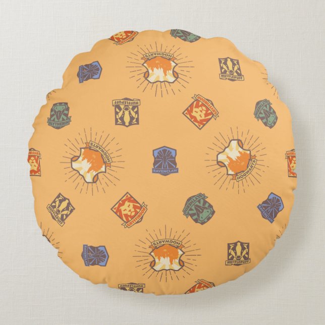 HARRY POTTER™ | Summer Magic HOGWARTS™ Pattern Rond Kussen (Voorkant)