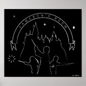 HARRY POTTER™-tekens en Castle Outline Poster (Voorkant)