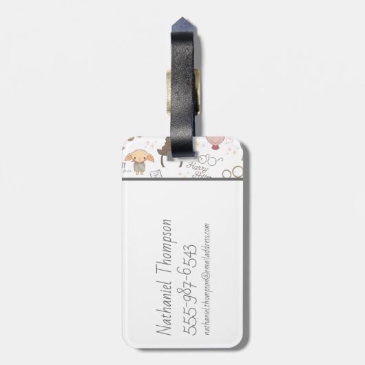 HARRY POTTER™ Tiny Magic Pattern Bagagelabel (Achterkant verticaal)