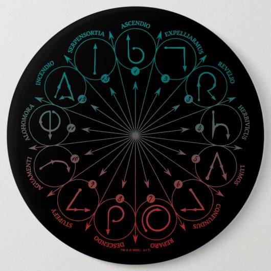Harry Potter Toverformule | Tover Spreuken & Charm Ronde Button 6,0 Cm (Voorkant)