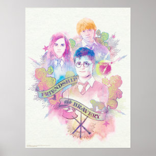 Harry Potter toverspreuk   Harry, Hermione, & Ron  Poster