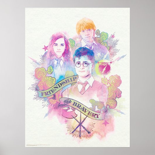 Harry Potter toverspreuk | Harry, Hermione, & Ron  Poster (Voorkant)