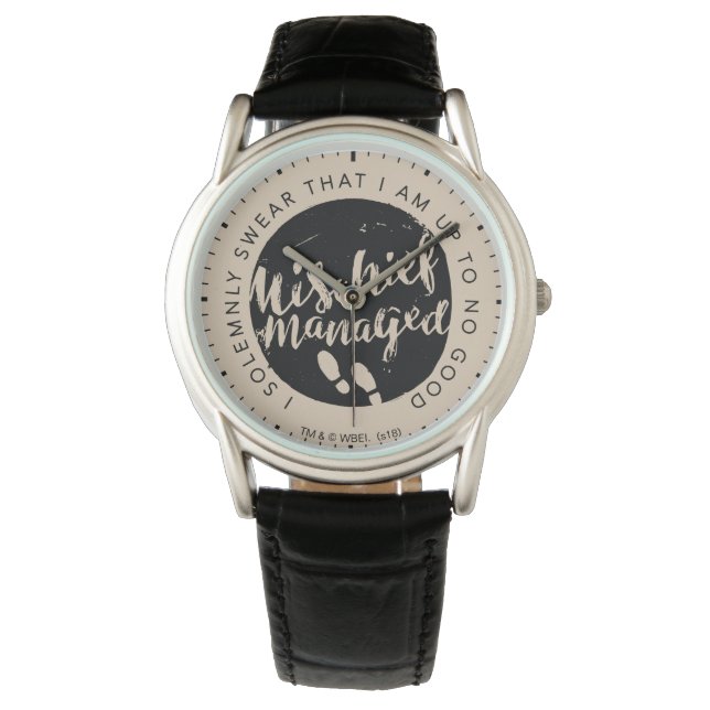 Harry Potter| Typografie van Marauder's Map Horloge (Voorkant)