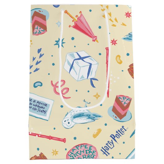 HARRY POTTER™ Verjaardagsfeestpatroon Medium Cadeauzakje (Achterkant)