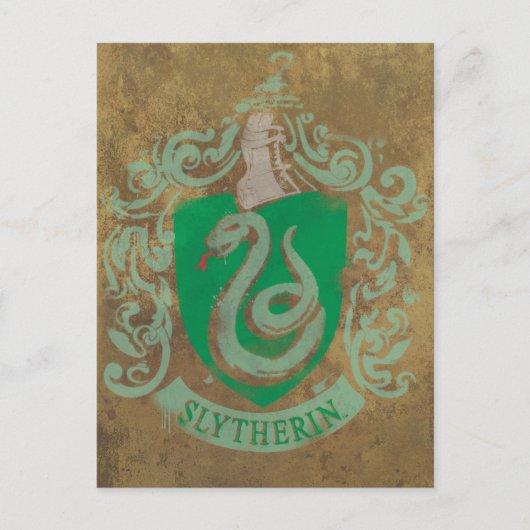 Harry Potter| Vintage Slytherin Briefkaart (Voorkant)