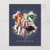 Harry Potter| Waterverf HOGWARTS™ Crest Briefkaart (Voorkant)