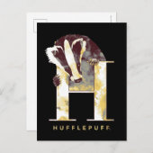 Harry Potter | Waterverf HUFFLEPUFF™-badger Briefkaart (Voorkant / Achterkant)