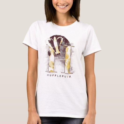 Harry Potter | Waterverf HUFFLEPUFF™-badger T-shirt (Voorkant)