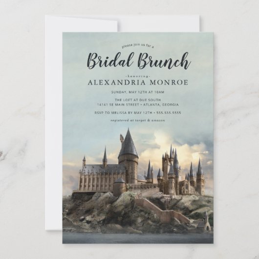 Harry Potter | Zweinstein Castle Bridal Brunch Kaart (Voorkant)