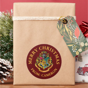 Harry Potter Zweinstein Crest Vrolijk kerstfee Ronde Sticker