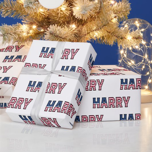 Harry prénom nom USA US papier cadeau Papier (Vacances)