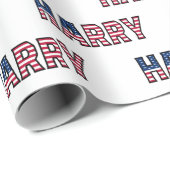 Harry prénom nom USA US papier cadeau Papier (Coin rond)