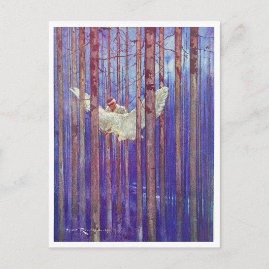 Harry Rountree Kind Rijden Witte Vogel Briefkaart (Voorkant)