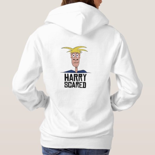 Harry Scared Women's White Hoodie (Achterkant)