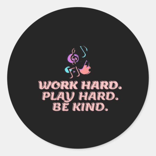 Harry Style - Werk hard, speel zo hard, wees vrien Ronde Sticker (Voorkant)