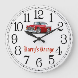 Harry's Garage Red & White Classic Car Grote Klok