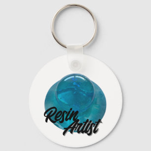 Hars Kunstenaar Blauwe Bol Sleutelhanger