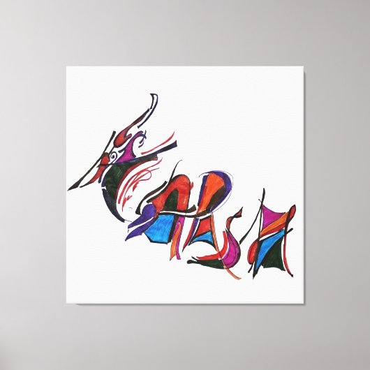 Harsh custom calligraphy art work canvas afdruk (Voorkant)