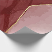 Harskunst, donkerrode marsala abstracte achtergron cadeaupapier (Hoek)