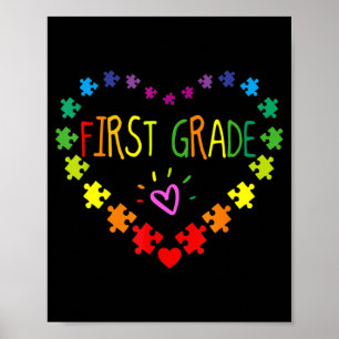 Hart 100e dag van de eerste graad leraar autisme A Poster