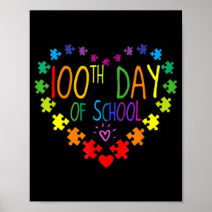 Hart 100e dag van het bewustzijn van leraren autis poster