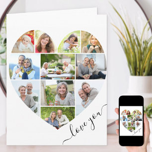 Hart 11 Photo CollageLove You Script Jubileum Kaart