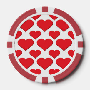 Hart 1 Rood Pokerchips
