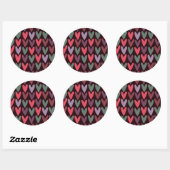 hart 6 ronde sticker (Vel)