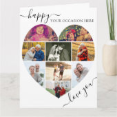 Hart 9 Fotocollage liefde Je script elke keer Kaart (Voorkant)