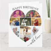 Hart 9 Fotocollage met liefdesscript op zaterdag Kaart (Voorkant)