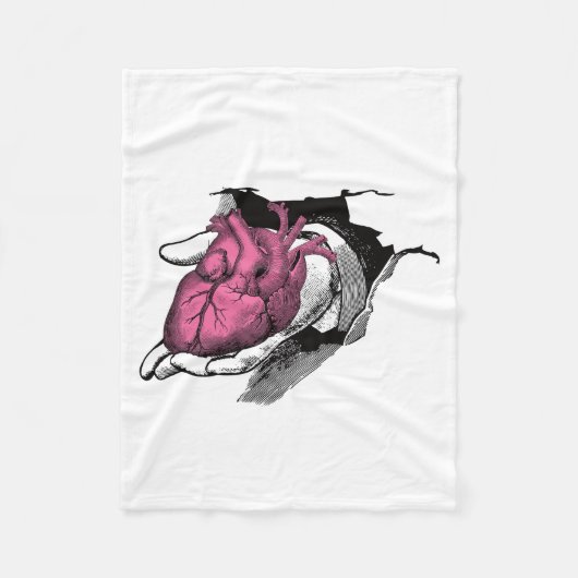 hart aan de hand door Crack Fleece Deken (Voorkant)