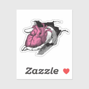  hart aan de hand door Crack Sticker