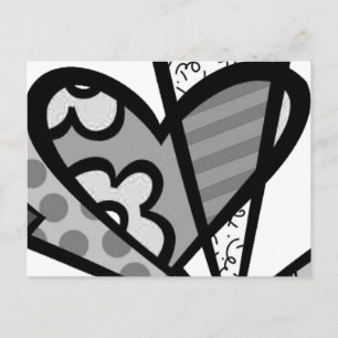 hart abstracte kunst briefkaart
