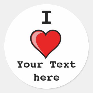 hart Afbeelding 2, ik, Jouw tekst hier Ronde Sticker